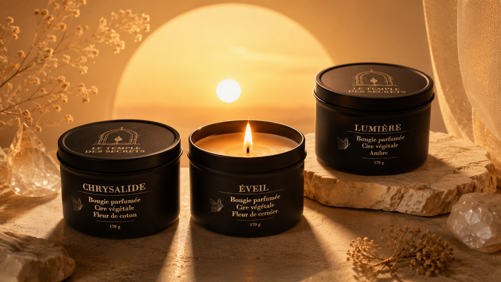 Bougie allumée au solstice d'été – rituel lumière – Le Temple des Secrets