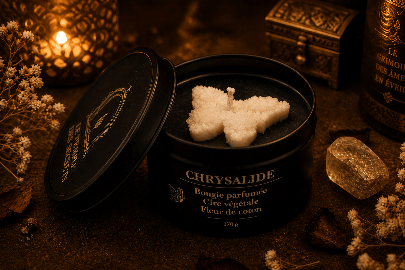 Bougie Rituelle Fleur de Coton – Chrysalide